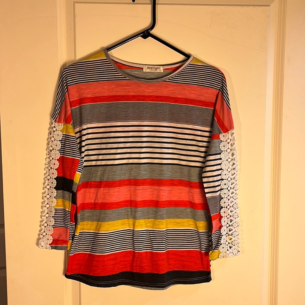 Woman’s Striped 3/4 Sleeve Shirt